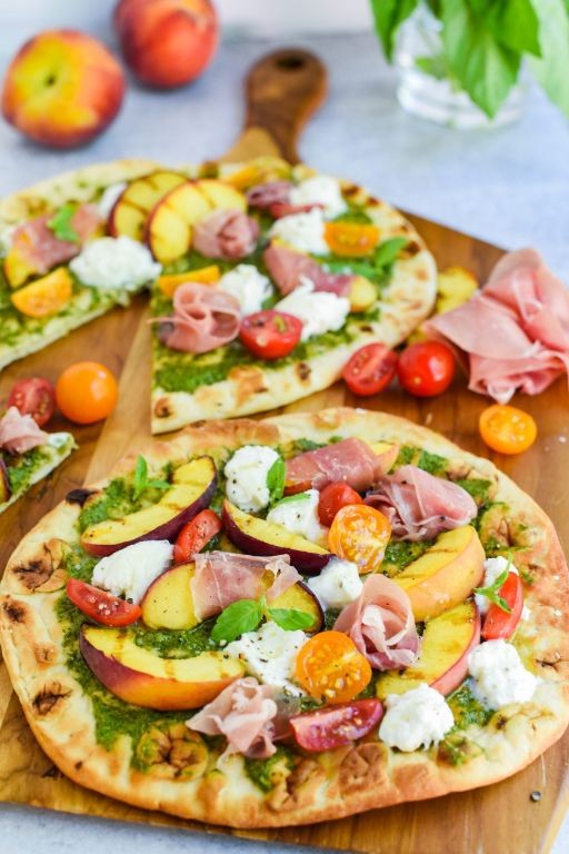 Grilled Peach and Prosciutto Flatbread