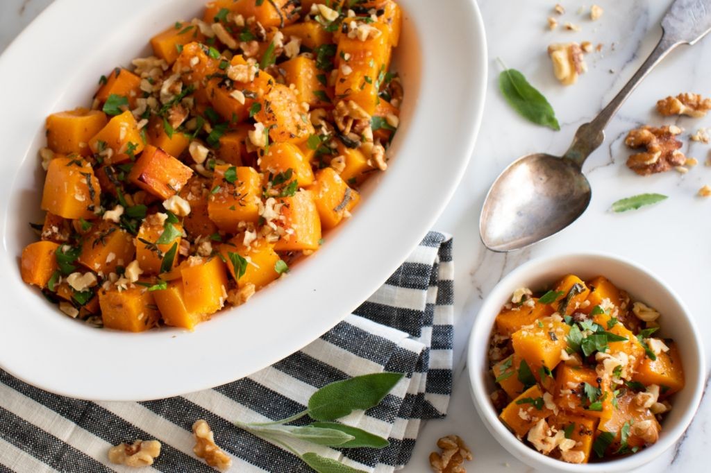 Grilled Whole Butternut Squash with Herb Butter