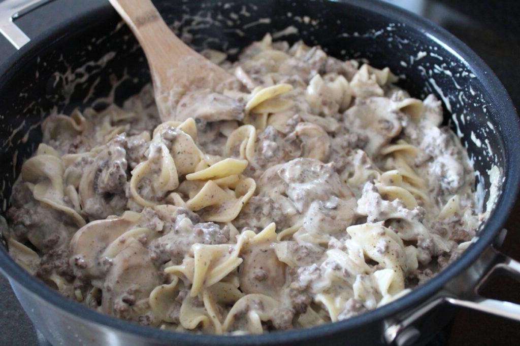 Ground Beef Stroganoff with Cream Cheese