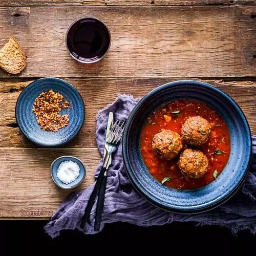 Ground Brisket Meatballs in Marinara Sauce