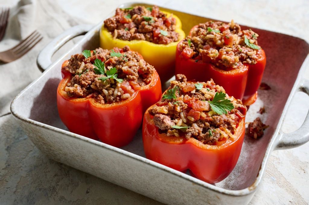 Ground Brisket Stuffed Bell Peppers
