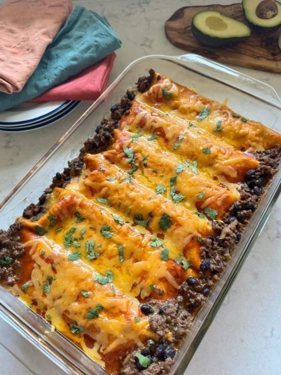 Ground Brisket and Black Bean Enchiladas