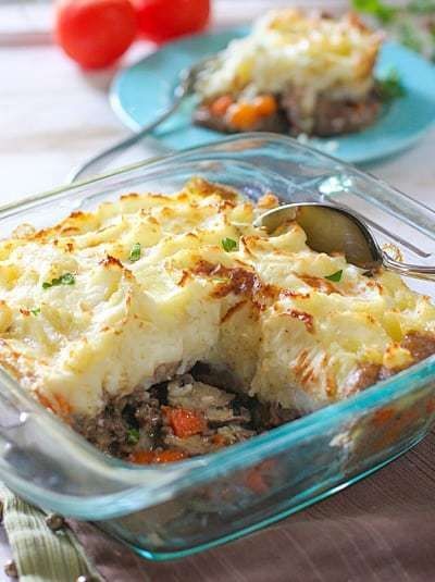 Ground Brisket and Mushroom Shepherd