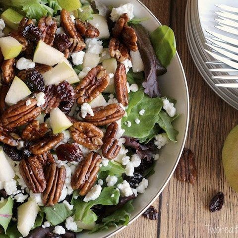 Harvest Salad with Candied Pecans and Goat Cheese