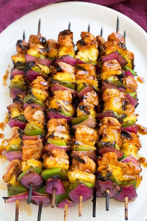 Hawaiian Pineapple Chicken Skewers