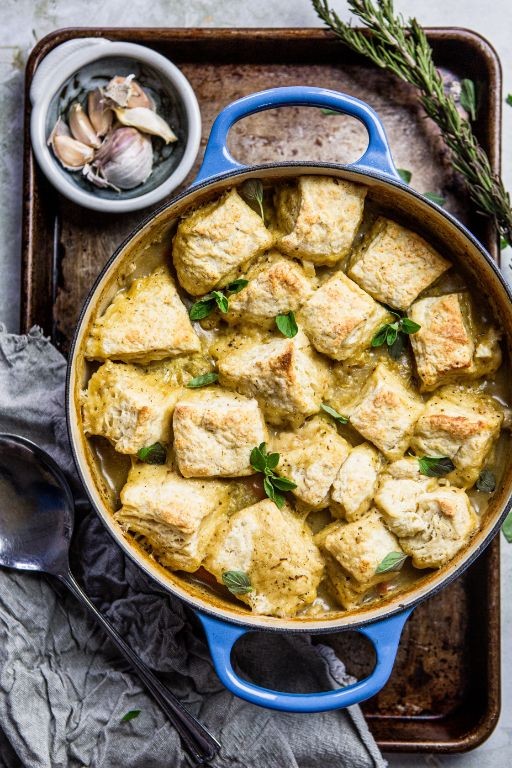Herb-Infused Chicken and Biscuit Stew