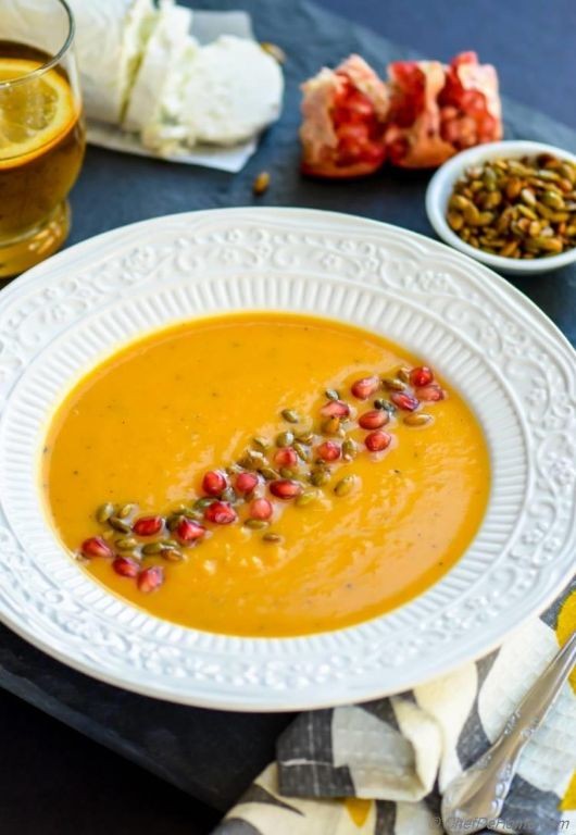 Herbed Goat Cheese Butternut Squash Soup