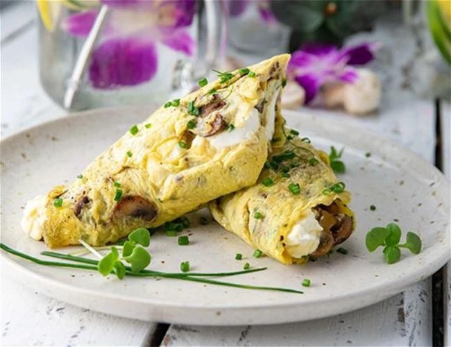 Herbed Potato and Goat Cheese Omelette
