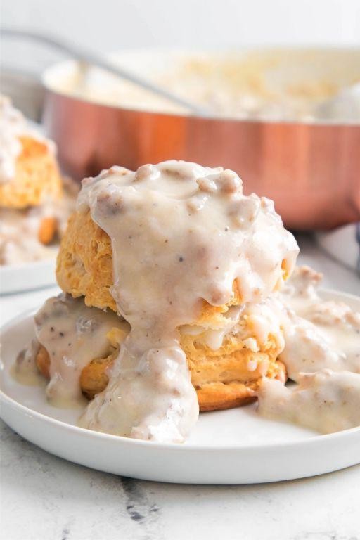 Homemade Biscuits with Sausage Gravy
