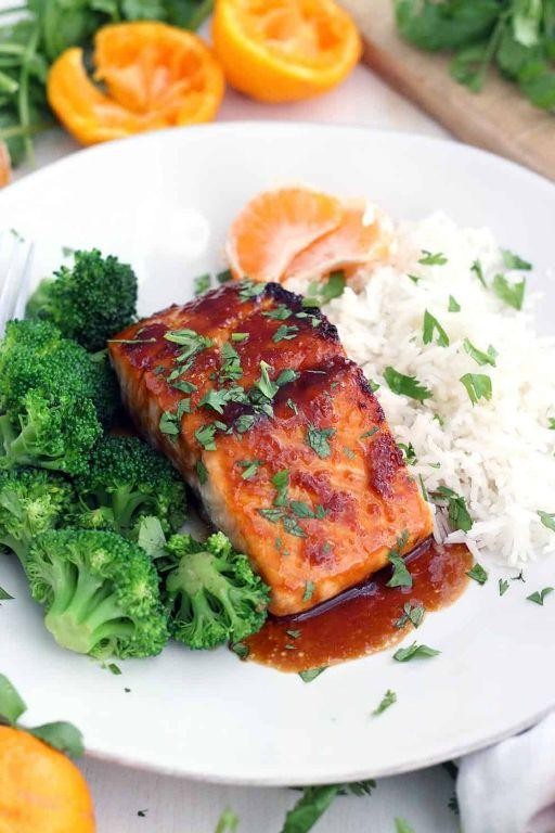 Honey Glazed Mandarin Salmon