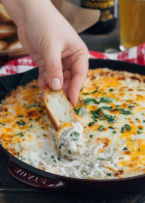 Hot Crab and Artichoke Tortilla Chip Dip