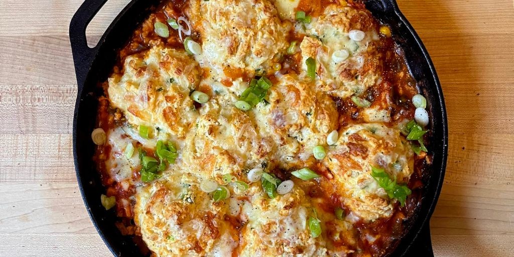 Jalapeño Cheddar Chicken and Biscuit Bake
