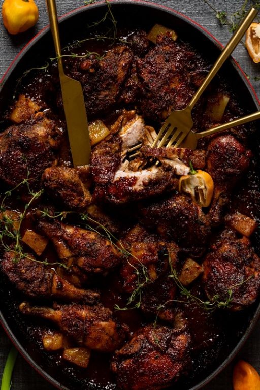 Jerk Spiced Roast Chicken with Pineapple