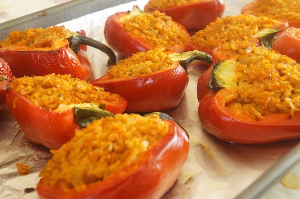 Jollof Rice Stuffed Bell Peppers