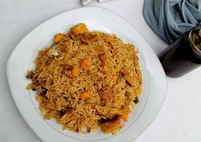 Jollof Rice with Smoked Mackerel