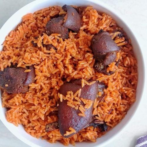 Jollof Rice with Spicy Goat Meat