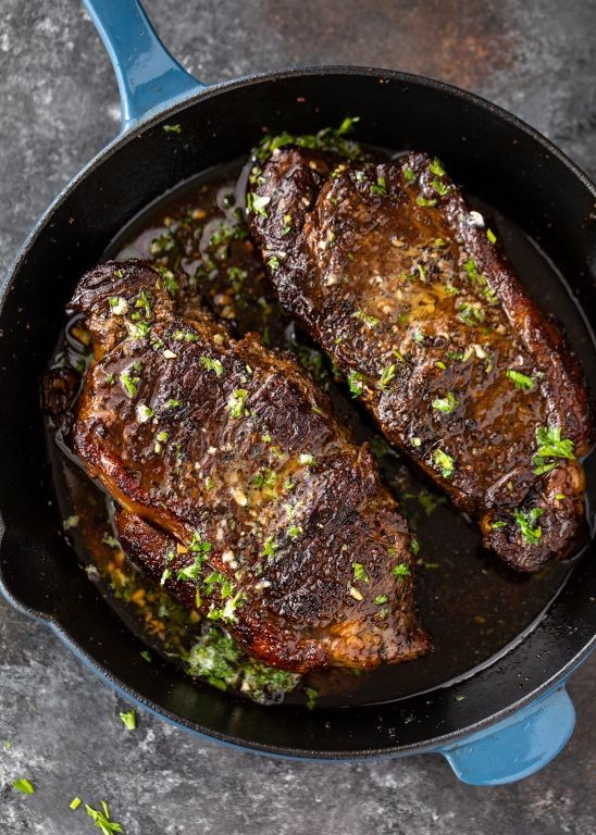 Juicy Griddle-Seared Steak with Garlic Butter