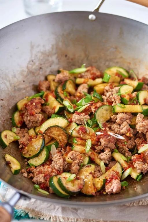 Keto Ground Pork Stir-Fry with Zucchini Noodles