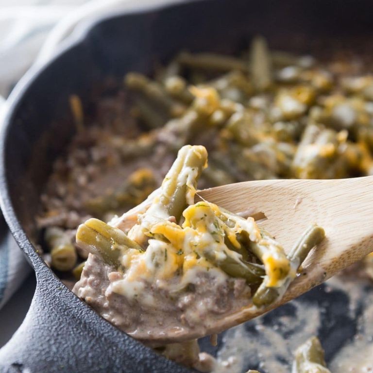 Keto Ground Pork and Green Bean Casserole