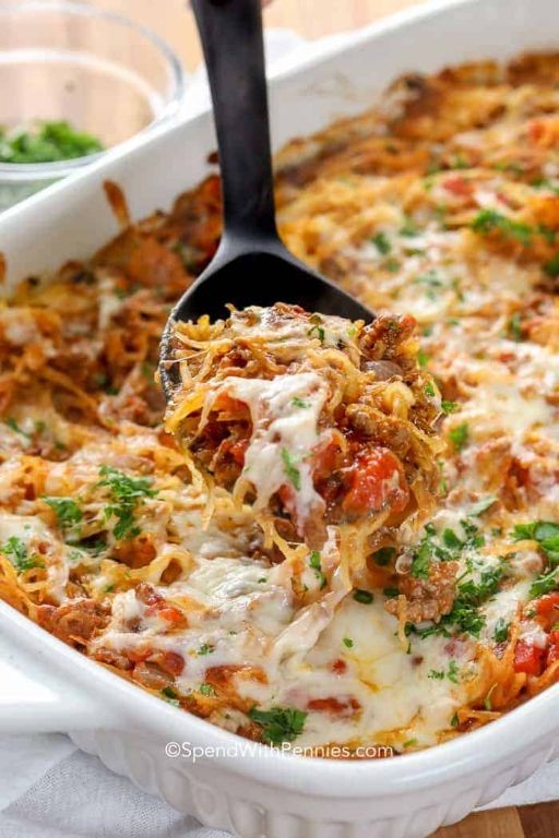 Keto Ground Pork and Spaghetti Squash Casserole