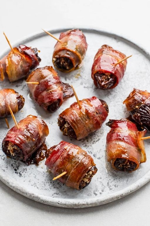 Kielbasa and Bacon-Wrapped Dates