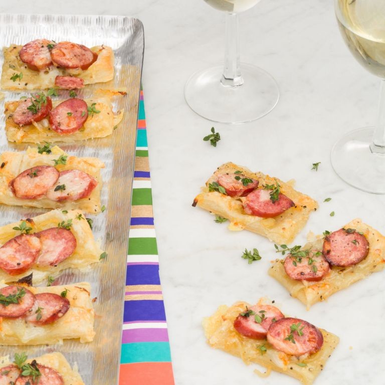 Kielbasa and Caramelized Onion Tartlets
