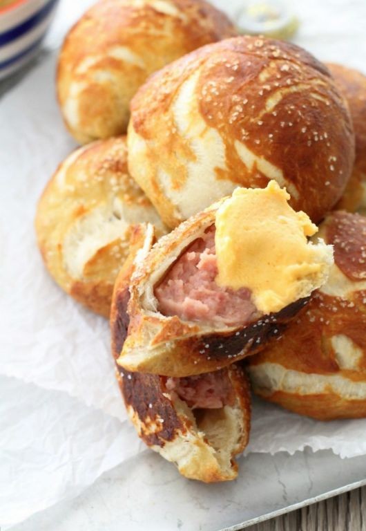 Kielbasa and Cheese Stuffed Pretzels