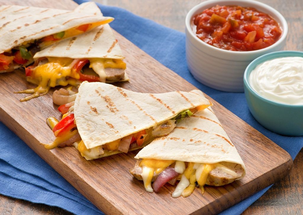 Kielbasa and Pepper Jack Quesadillas