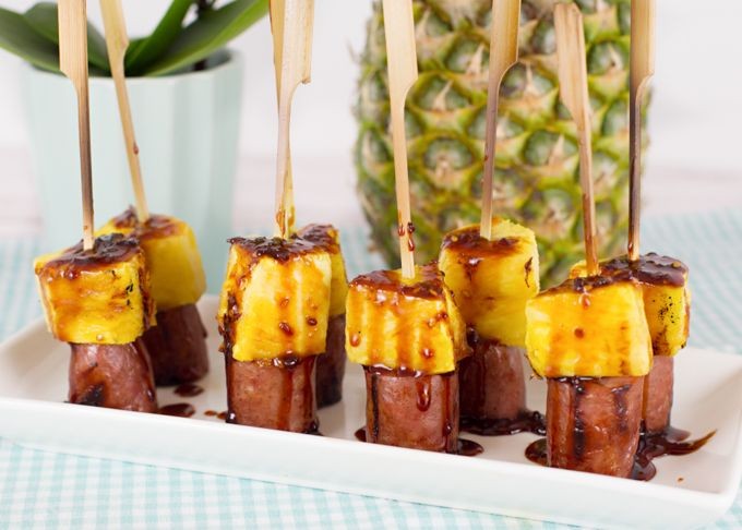 Kielbasa and Pineapple Skewers