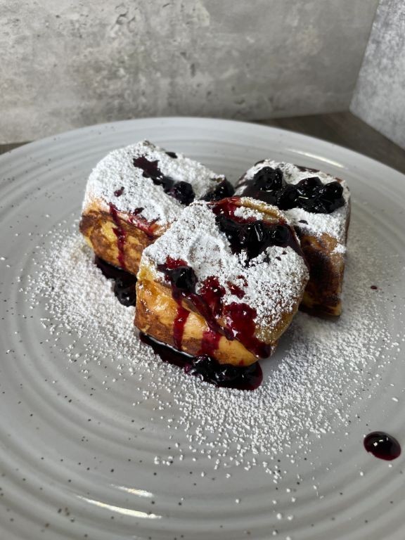 King Hawaiian Roll Blueberry Stuffed French Toast