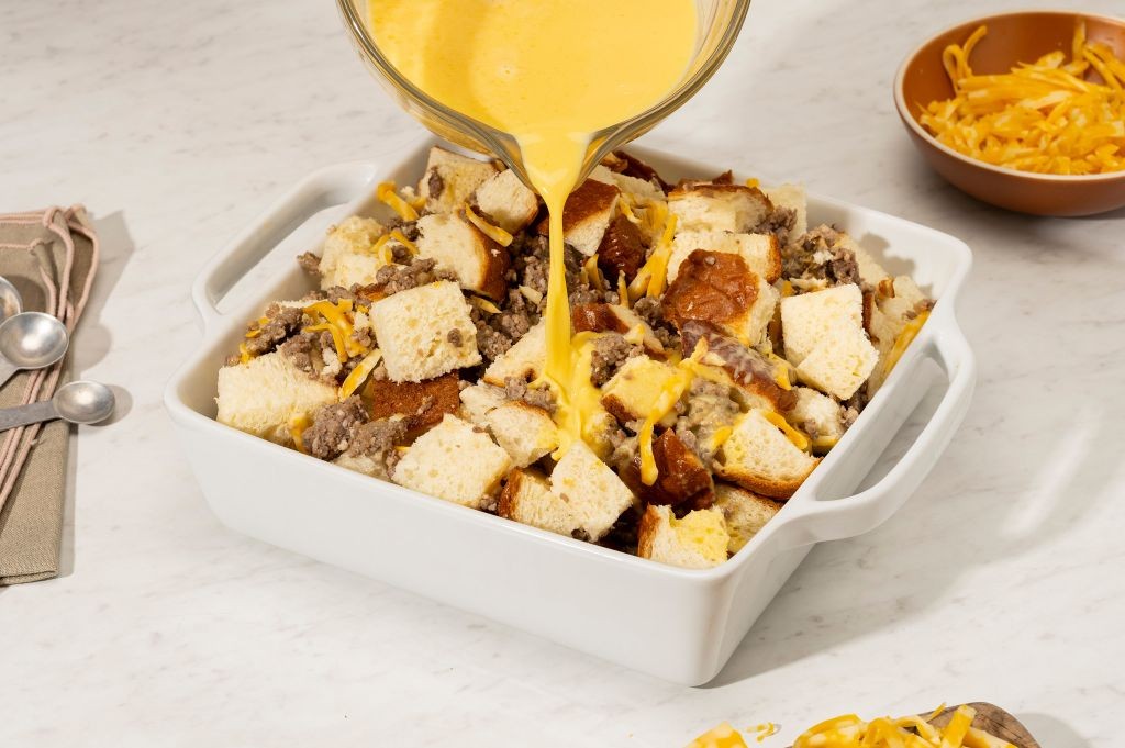 King Hawaiian Roll Breakfast Strata with Sausage