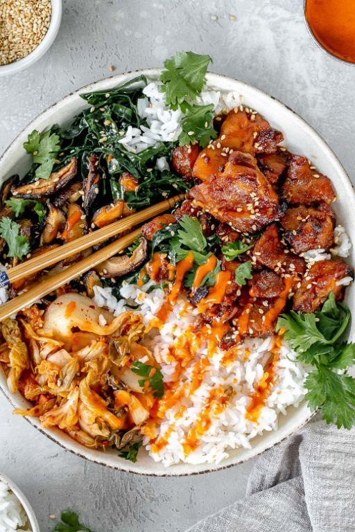 Korean BBQ Chicken Rice Bowl
