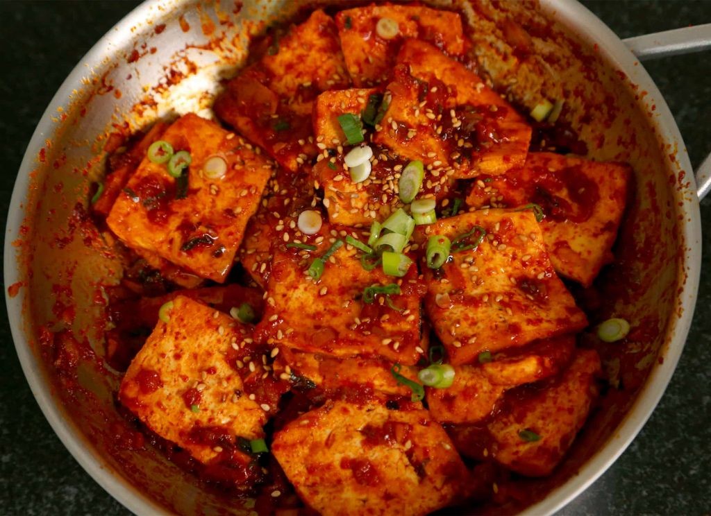 Korean Spicy Braised Tofu (Dubu Jorim)