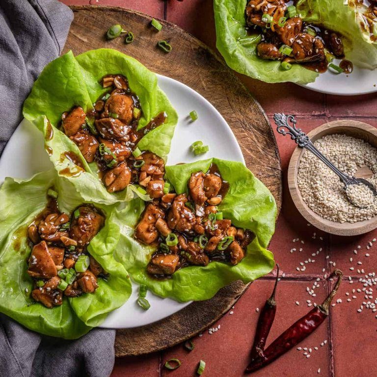 Kung Pao Chicken Lettuce Wraps
