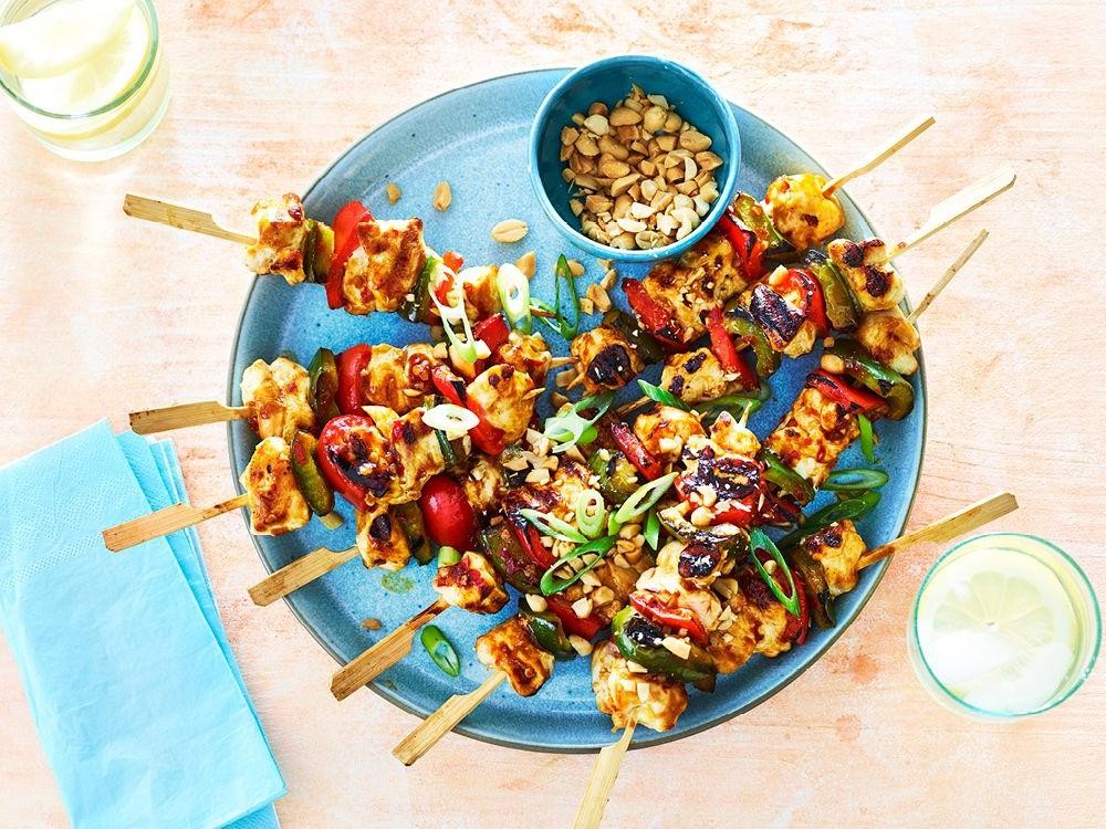 Kung Pao Chicken Skewers