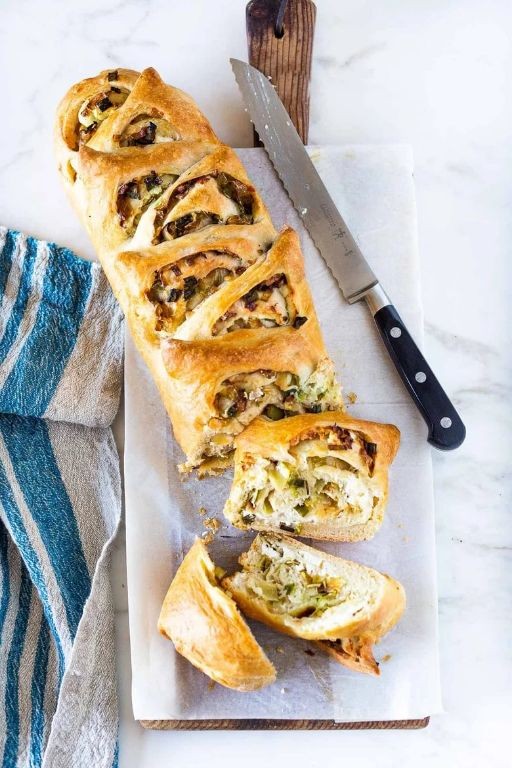 Leek and Cheddar Stuffed Bread