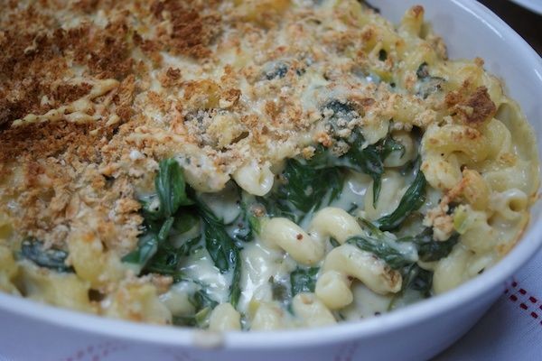 Leek and Spinach Pasta Bake