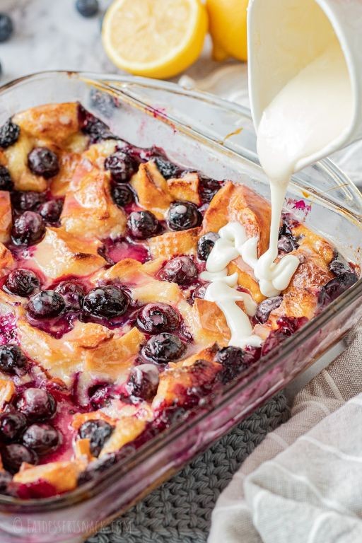 Lemon Blueberry Bread Pudding