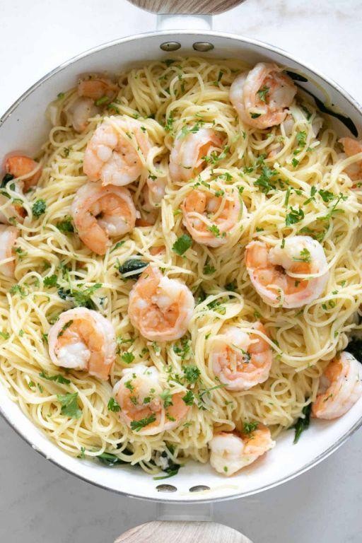 Lemon Butter Garlic Shrimp Pasta