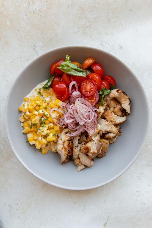 Lemon Garlic Chicken Rice Bowl