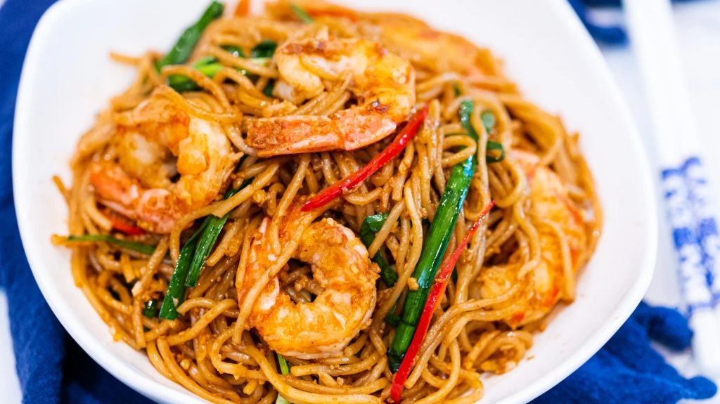 Lemon Garlic Shrimp Lo Mein