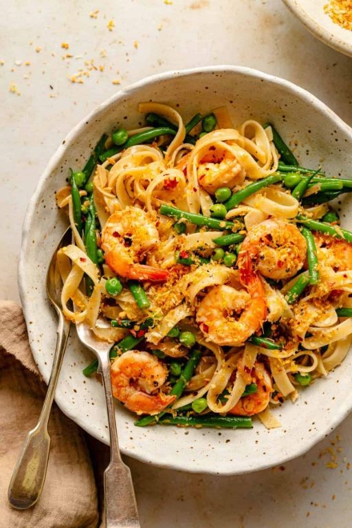 Lemon Garlic Shrimp and Whole Wheat Pasta Salad