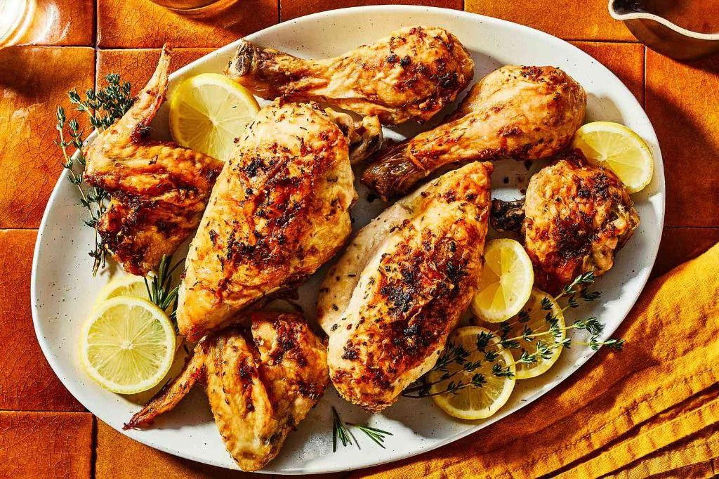 Lemon Herb Roasted Chicken with Crispy Skin