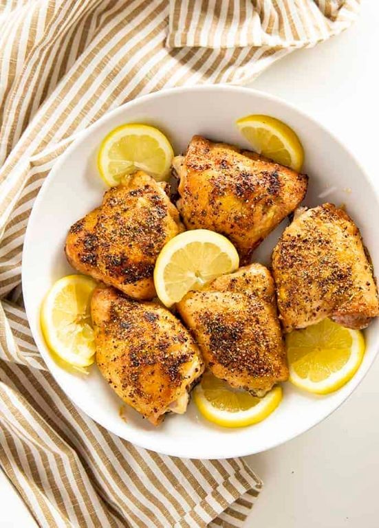 Lemon Pepper Baked Chicken Thighs and Legs