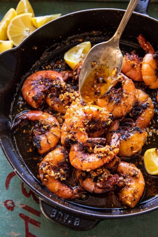 Lemon Pepper Batter Shrimp with Herb Butter