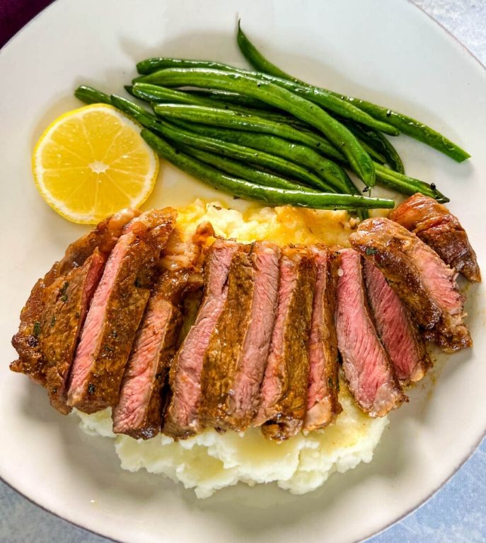 Lemon Pepper Crusted Flat Iron Steak