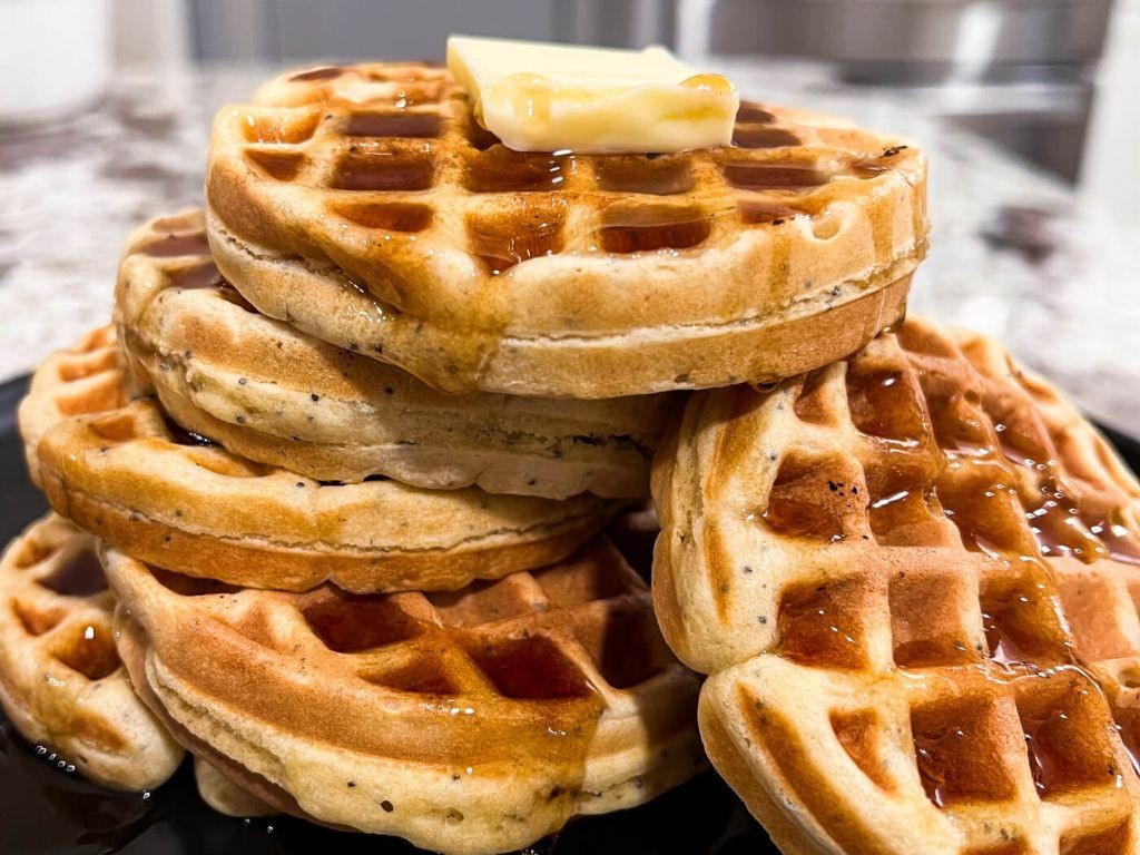Lemon Poppy Seed Protein Waffles