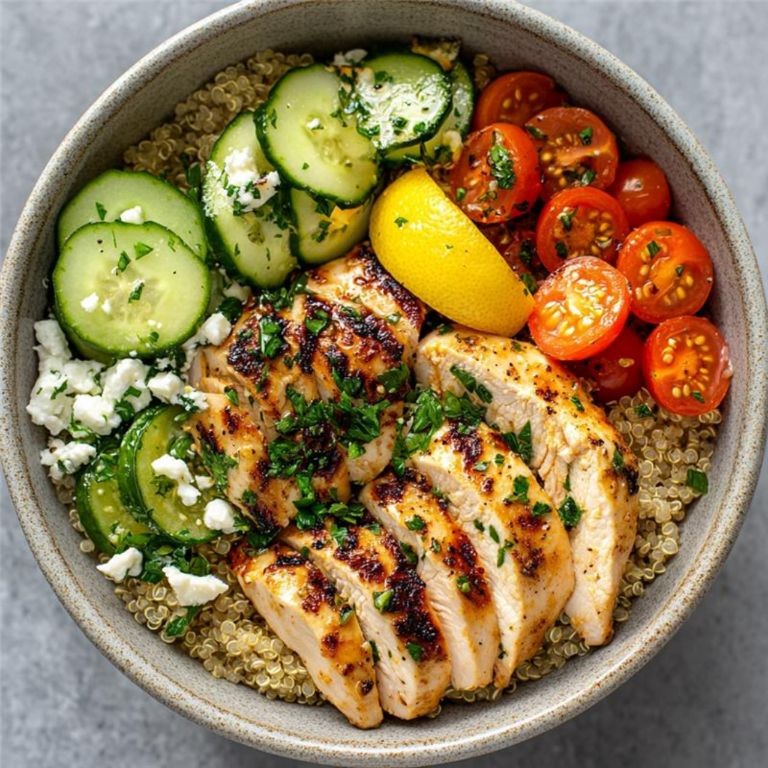 Lemon herb chicken grain bowl