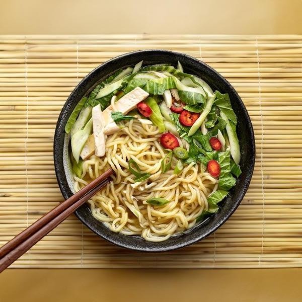 Lemongrass Tofu and Spinach Ramen