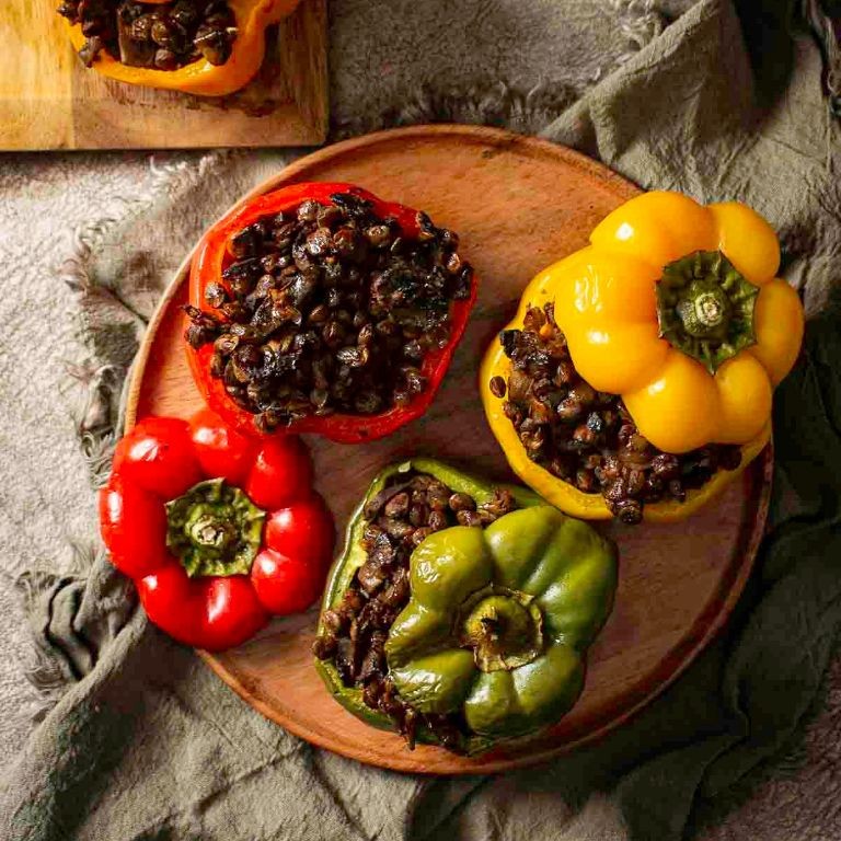 Lentil and Mushroom Stuffed Peppers